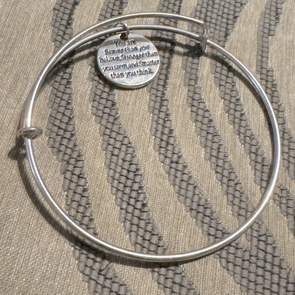 Chrome-plated Silver “Braver Than You Believe” Bracelet - Picture 3 of 7